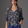 Women Gilner Farrar Shirts & Blouses | Ellie Blouse Blue Anemone