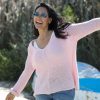 Women Wooden Ships Sweaters | Maui V Cotton Pink Whim