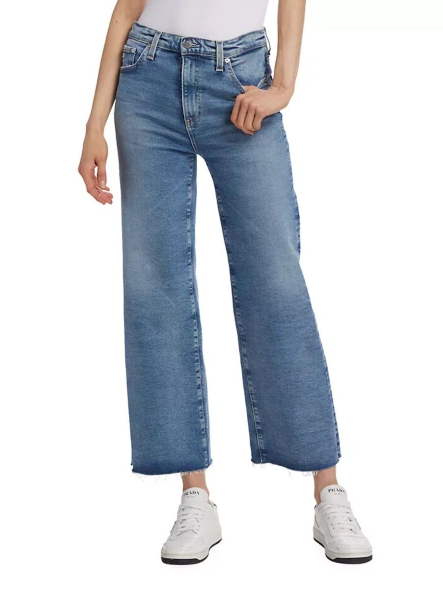 Women AG Adriano Goldschmied Denim | Saige Wide Leg Crop Jeans 18 Years Atlantic