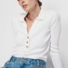 Women NATION LTD Shirts & Blouses | Harve Snap Polo White