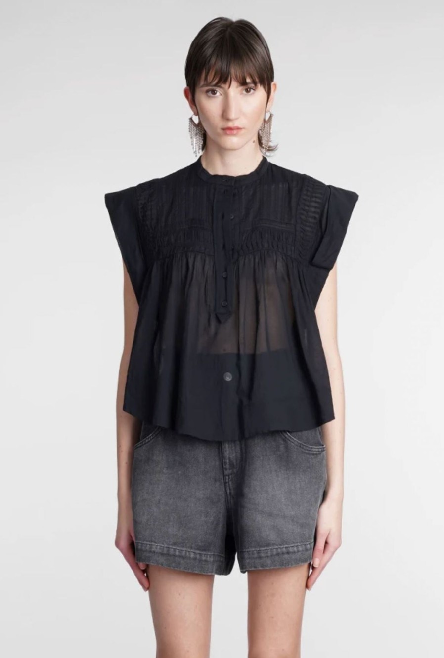 Women Isabel Marant Etoile Shirts & Blouses | Leaza Top Black