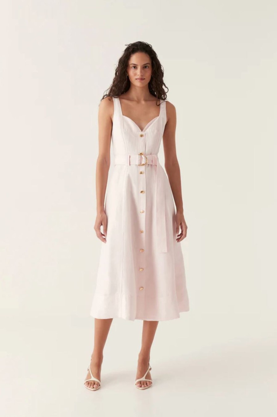 Women Aje. Vacation | Clay Belted Midi Dress Pastel Pink