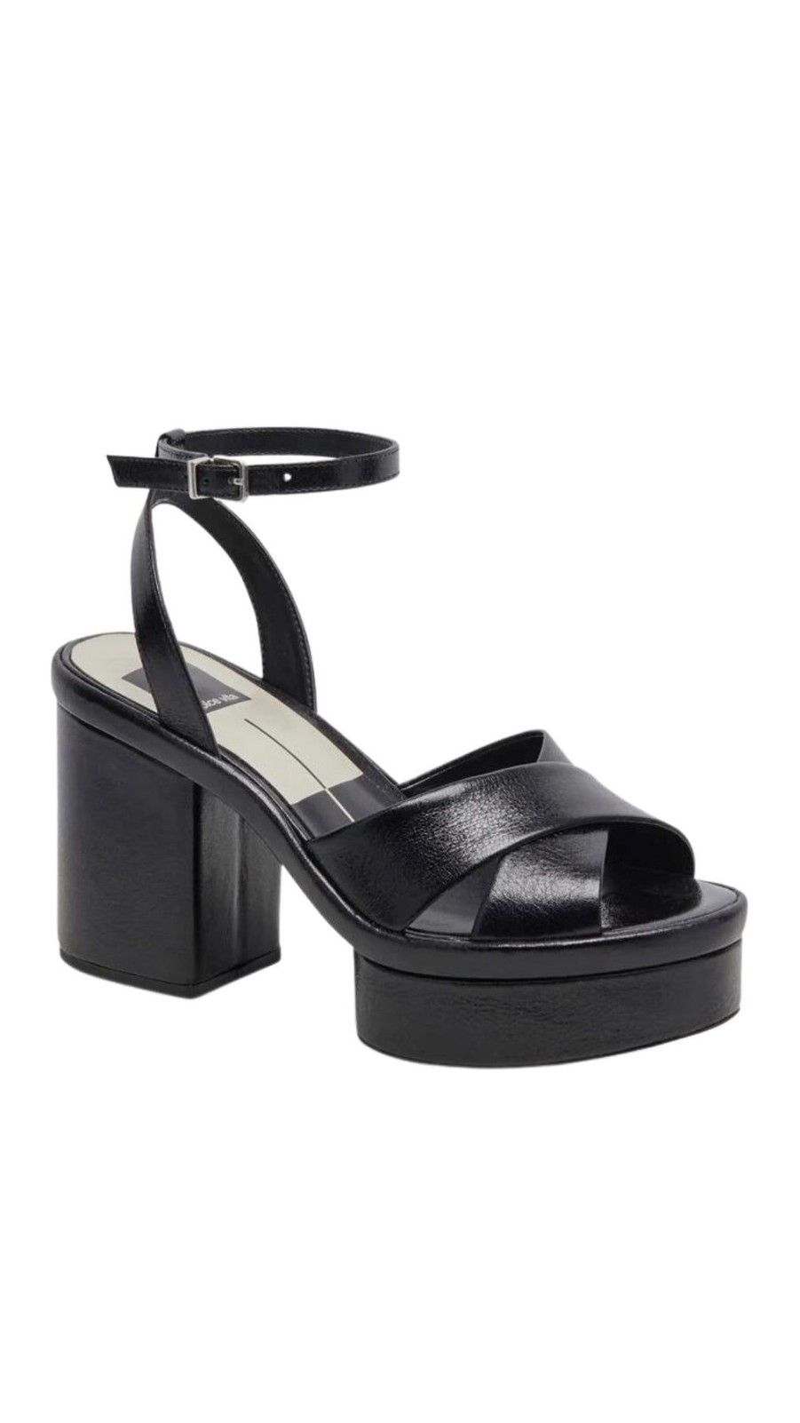 Women Dolce Vita Sandals | Laisha Patent Heel Midnight Crinkle