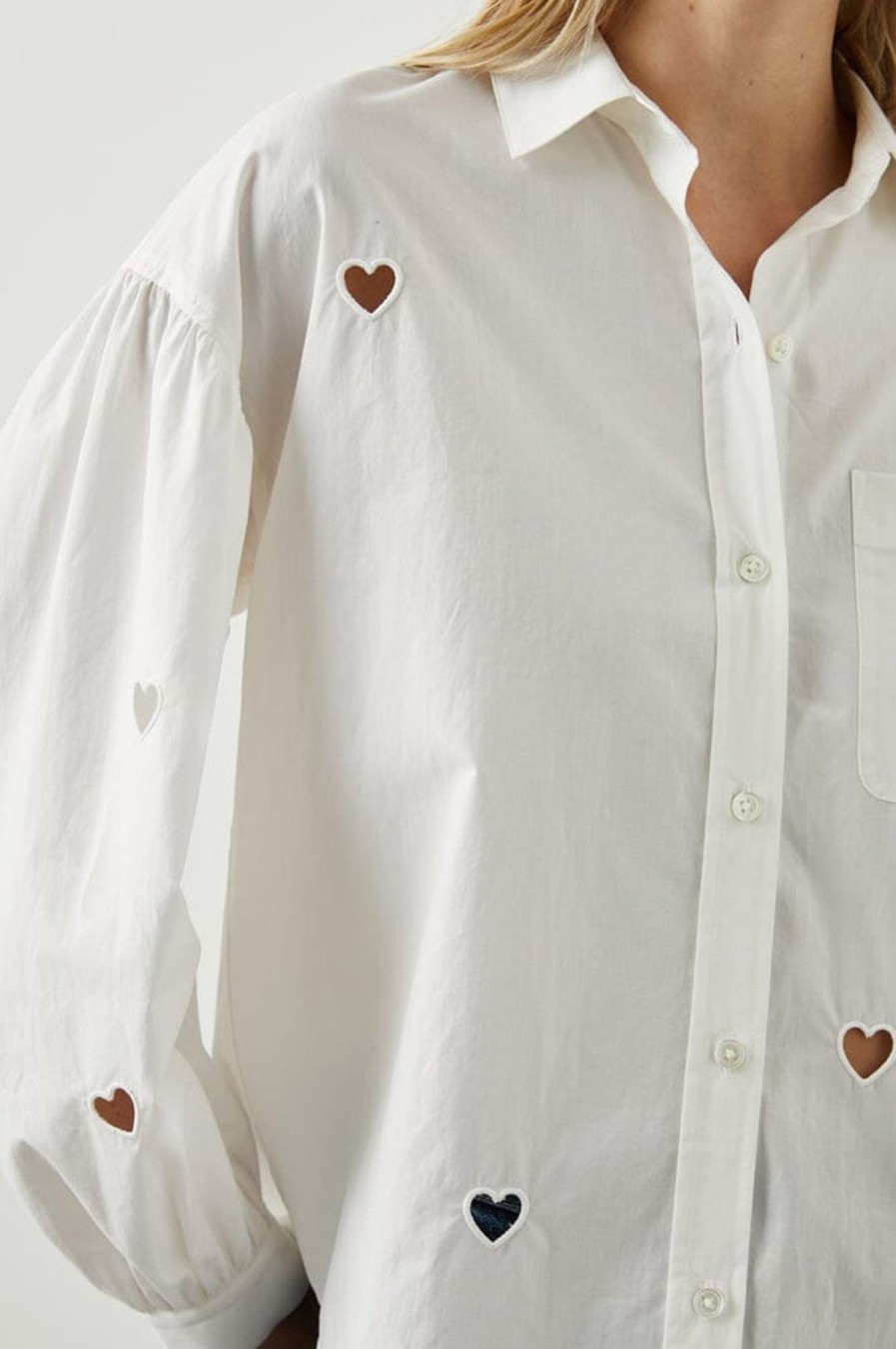 Women Rails Shirts & Blouses | Janae Top White Eyelet Hearts