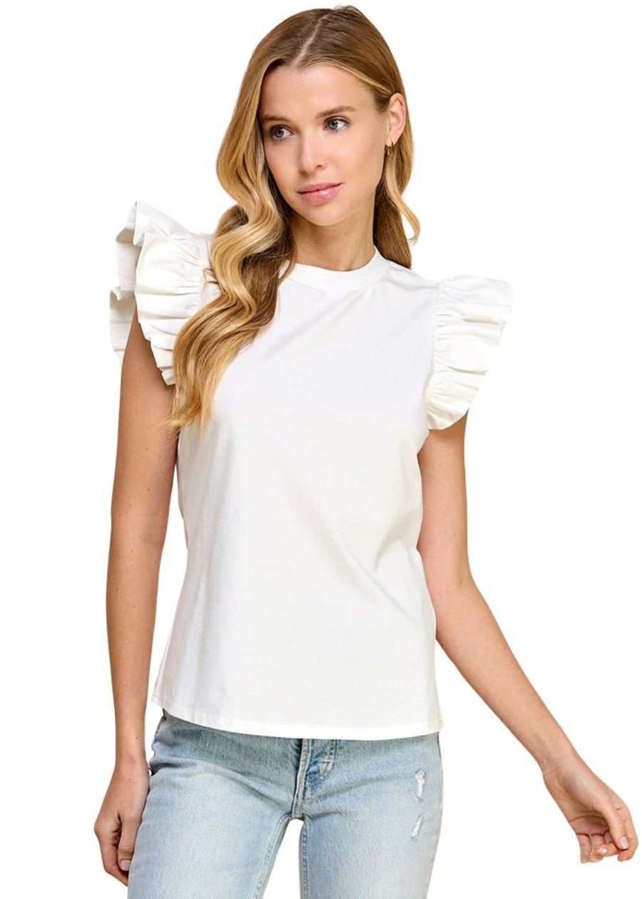 Women Anna Rae Shirts & Blouses | Macy Tee White