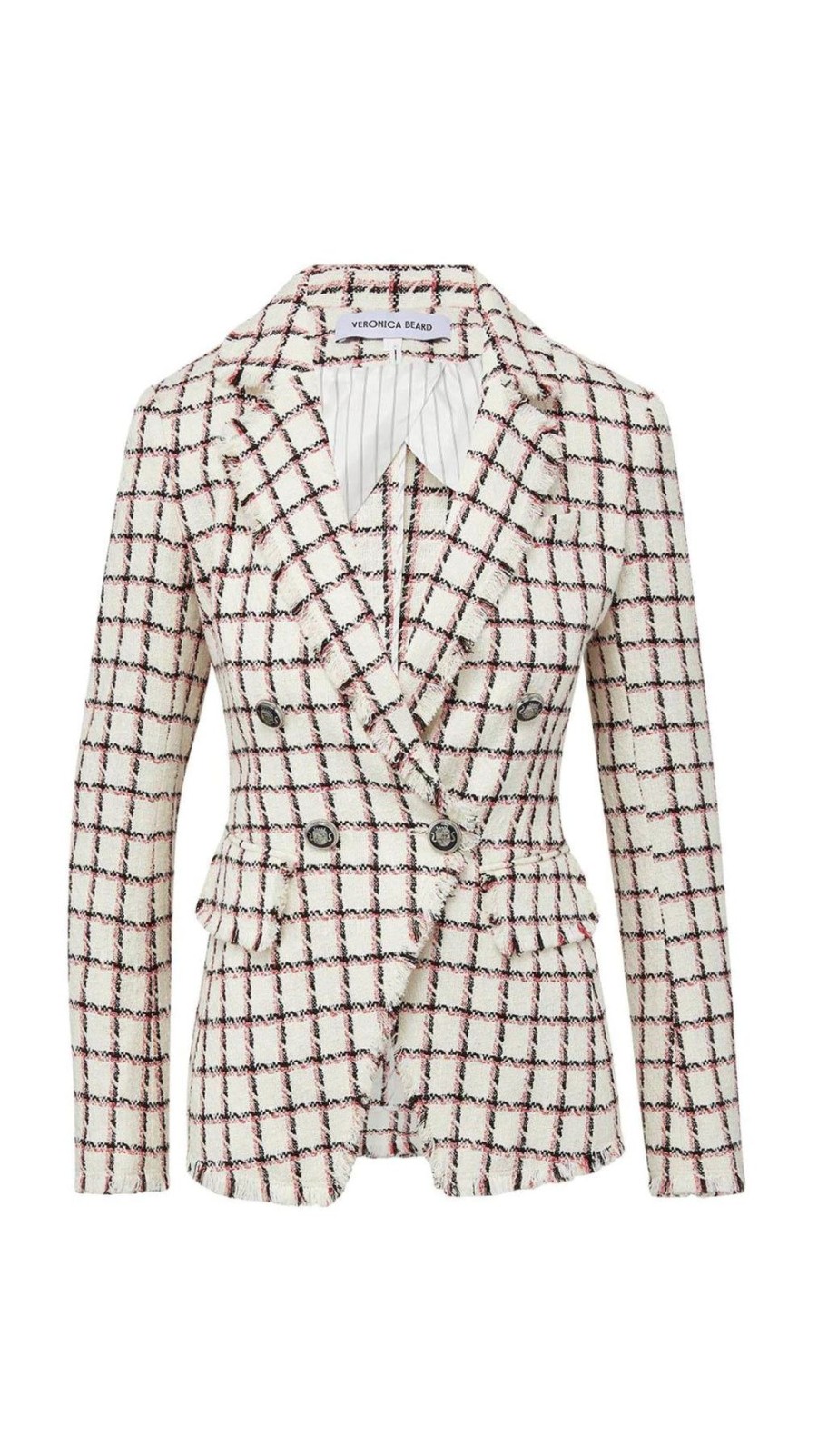 Women Veronica Beard Blazers | Taja Dickey Jacket Ecru Multi