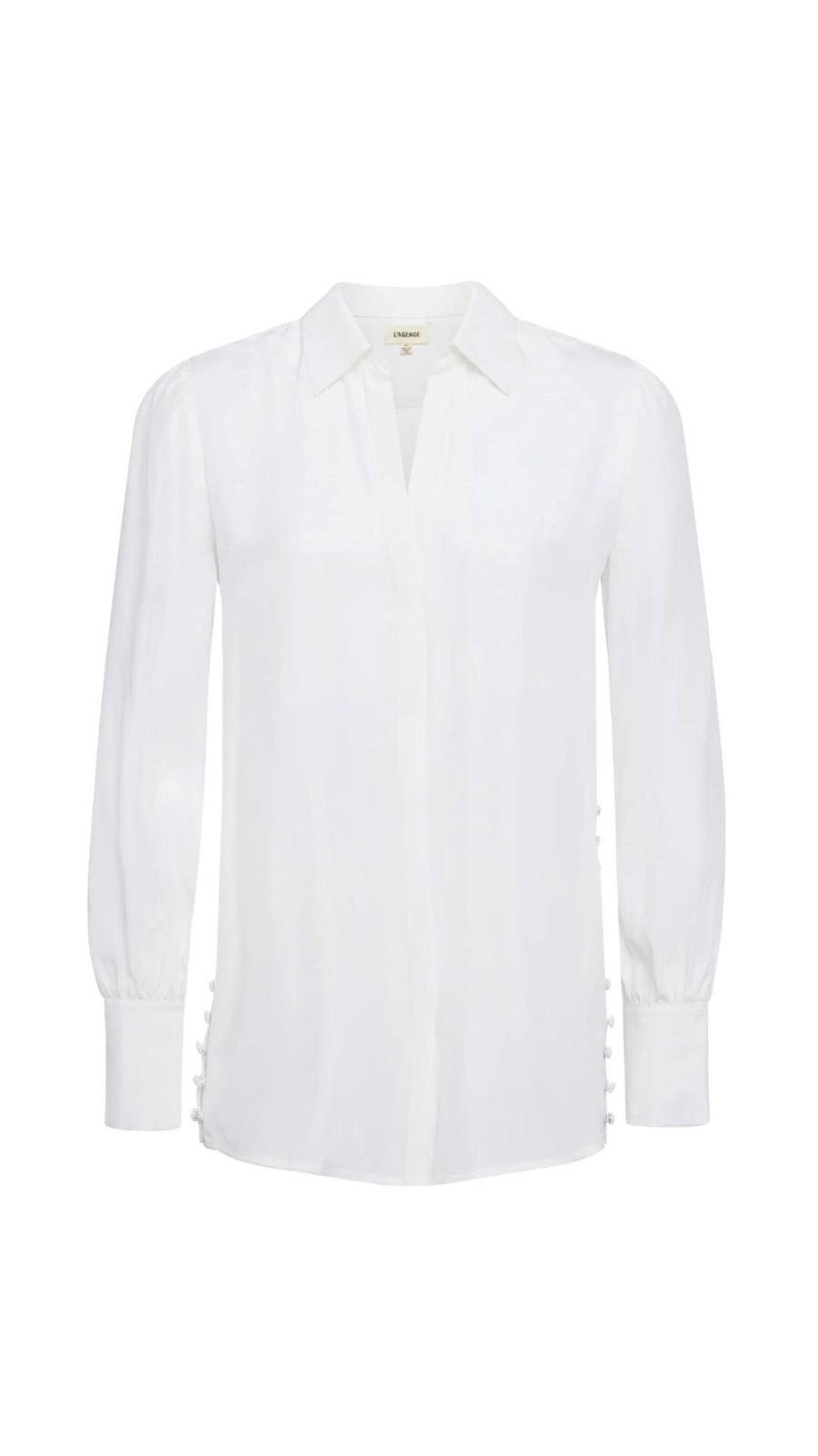 Women L'AGENCE Shirts & Blouses | Fabienne Button Detail Tunic Blouse Ivory