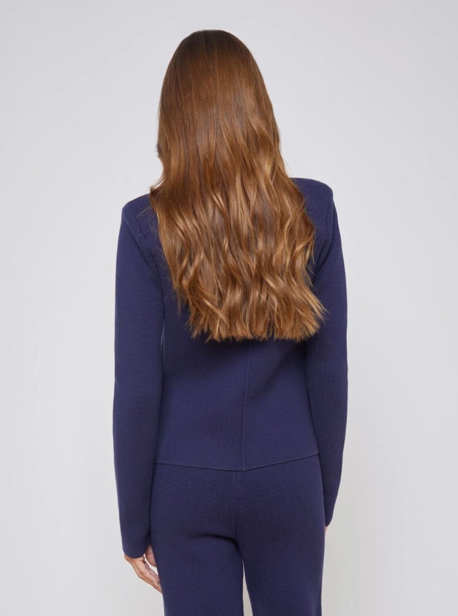 Women L'AGENCE Blazers | Sofia Knit Blazer Midnight