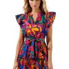 Women Anna Rae Vacation | Becca Ruffle Mini Dress Red Multi