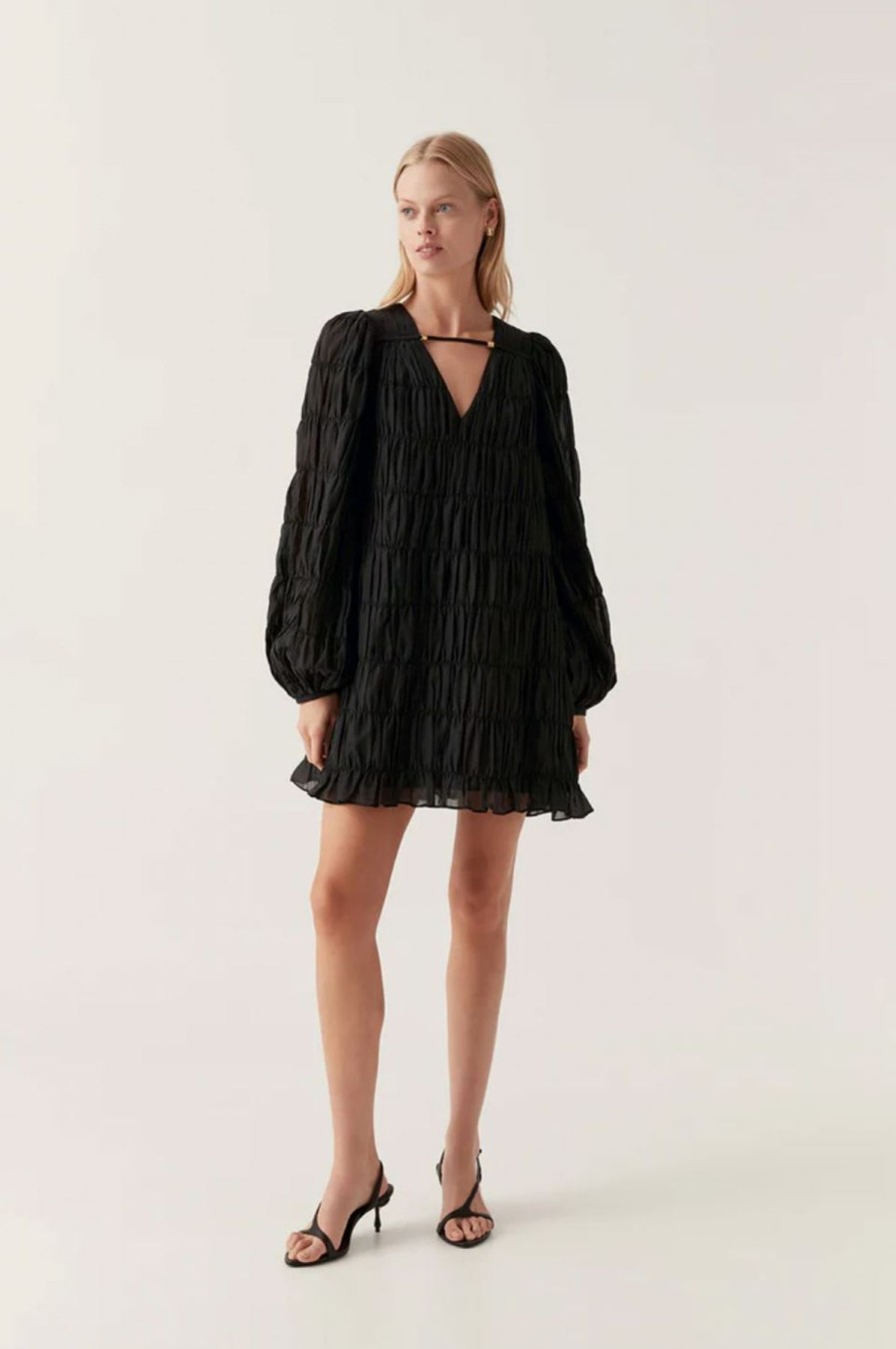 Women Aje. Mini | Evelina Ruched Mini Dress Black