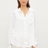 Women Velvet Shirts & Blouses | Natalia Top White