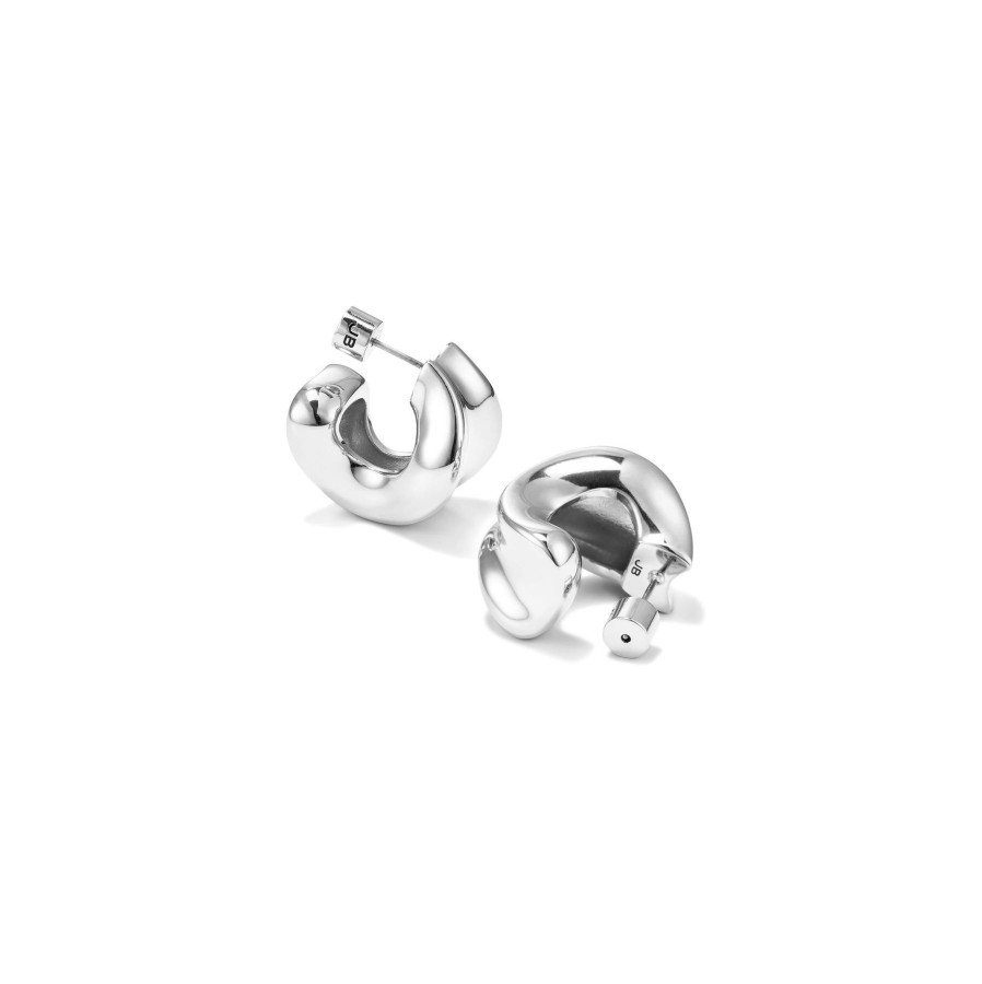 Women Jenny Bird Earrings | Chunky Doune Hoops Silver