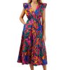 Women Anna Rae Vacation | Trisha Poplin Dress Red Multi