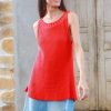 Women Wooden Ships Sweaters | Lindsay Tank Cotton Cherry Red