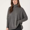 Women Repeat Cashmere Sweaters | Hoodie Turtle Neck Sweater Med Grey