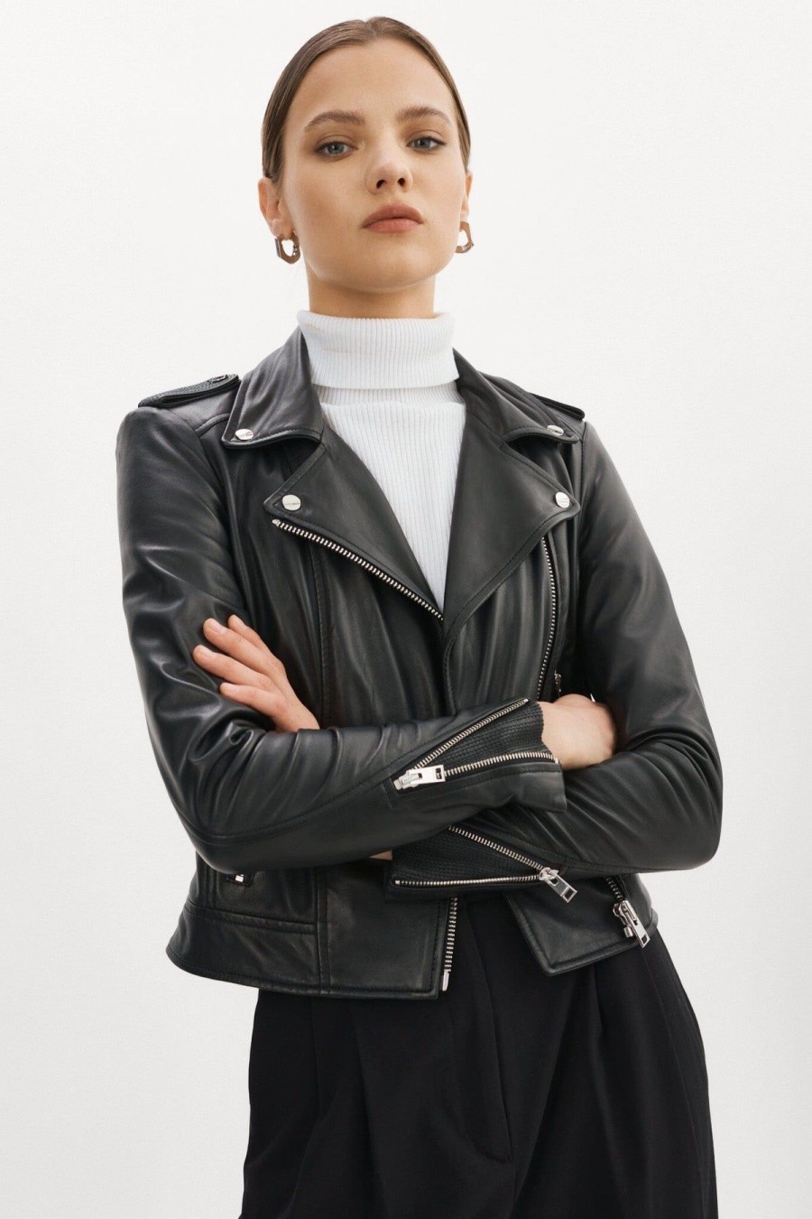 Women LAMARQUE Leather Jackets | Donna Jacket Black