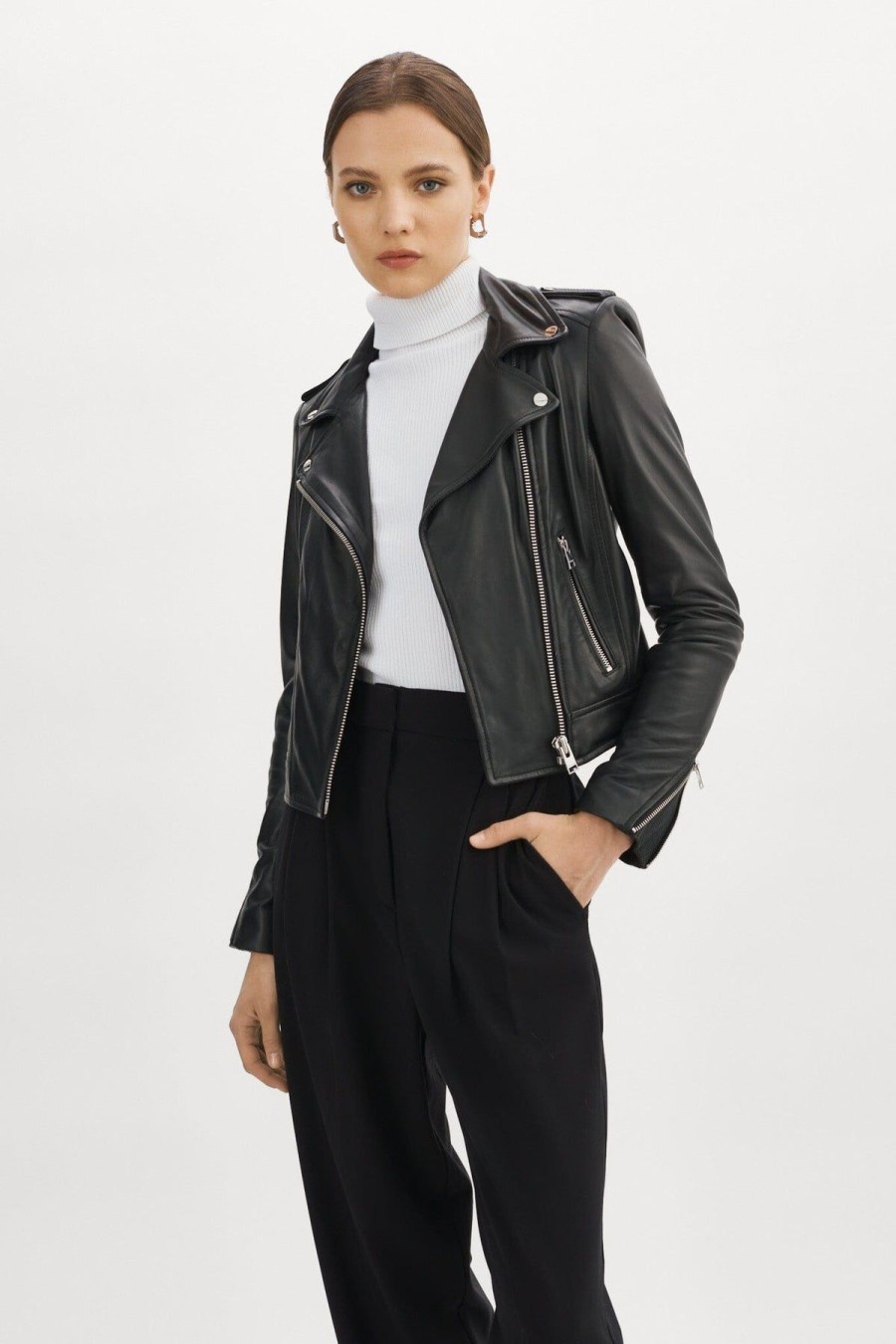 Women LAMARQUE Leather Jackets | Donna Jacket Black