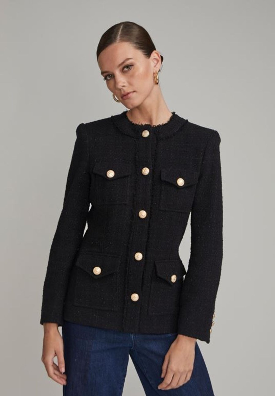 Women Generation Love Blazers | Larsa Tweed Blazer Black