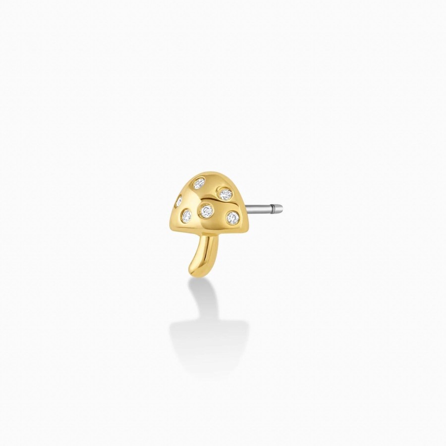 Women Gorjana Earrings | Mushroom Charm Studs Gold