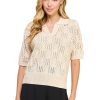 Women Anna Rae Shirts & Blouses | Mina Knit Top Cream