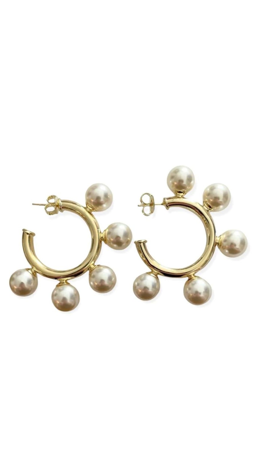 Women Sheila Fajl Earrings | Gio Hoops Shiny Gold