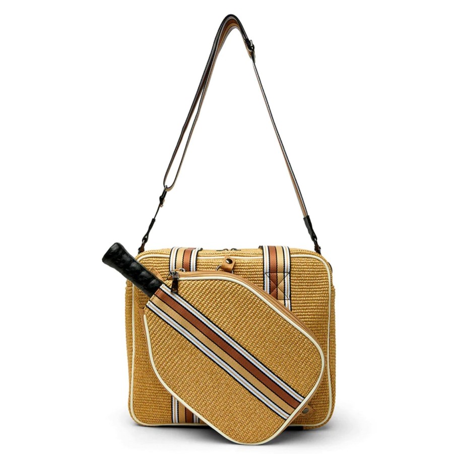 Women Think Royln Handbags | Sporty Spice Pickle Ball Bag Dune Raffia