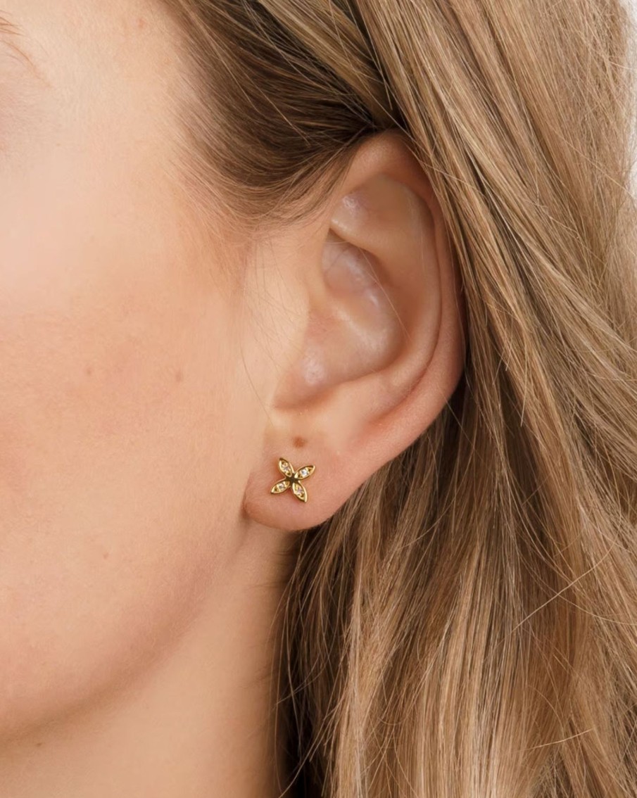 Women Gorjana Earrings | Flower Charm Studs