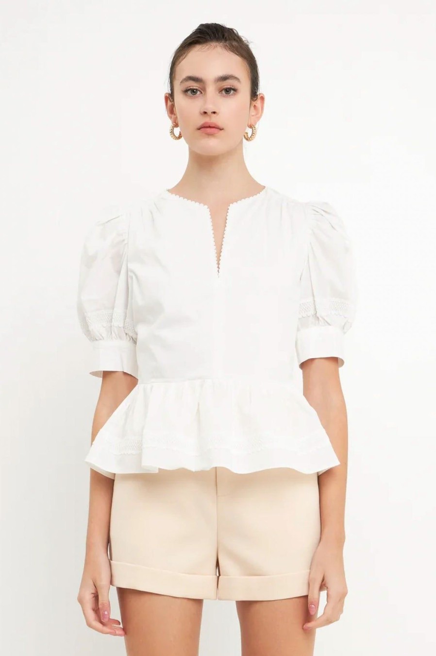 Women Anna Rae Shirts & Blouses | Sinclair Top Off White