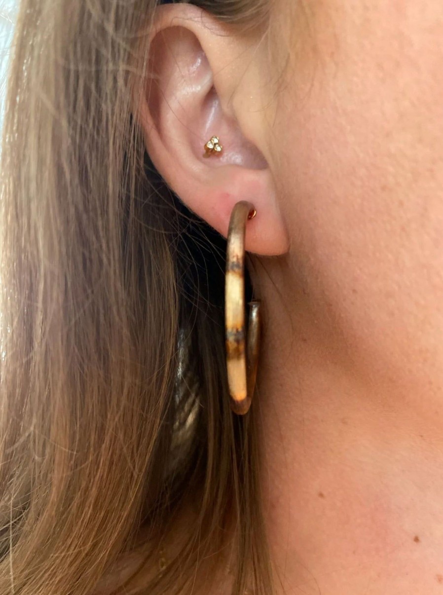 Women Sheila Fajl Earrings | Burnished Small Everybody'S Favorite Hoop Gold