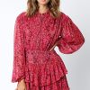 Women Kendall Lane Mini | Wrenlee Smocked Dress Burgundy