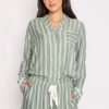 Women PJ Salvage | Pj Set Stripe Hype Forest Green