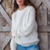 Women Wooden Ships Sweaters | Diana Crew Sweater Pure Snow