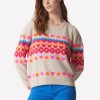 Women Brodie Sweaters | Rainbow Fairisle Jumper Lagoon/Pink/Orange