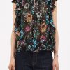 Women Ulla Johnson Shirts & Blouses | Dominique Top Black Iris