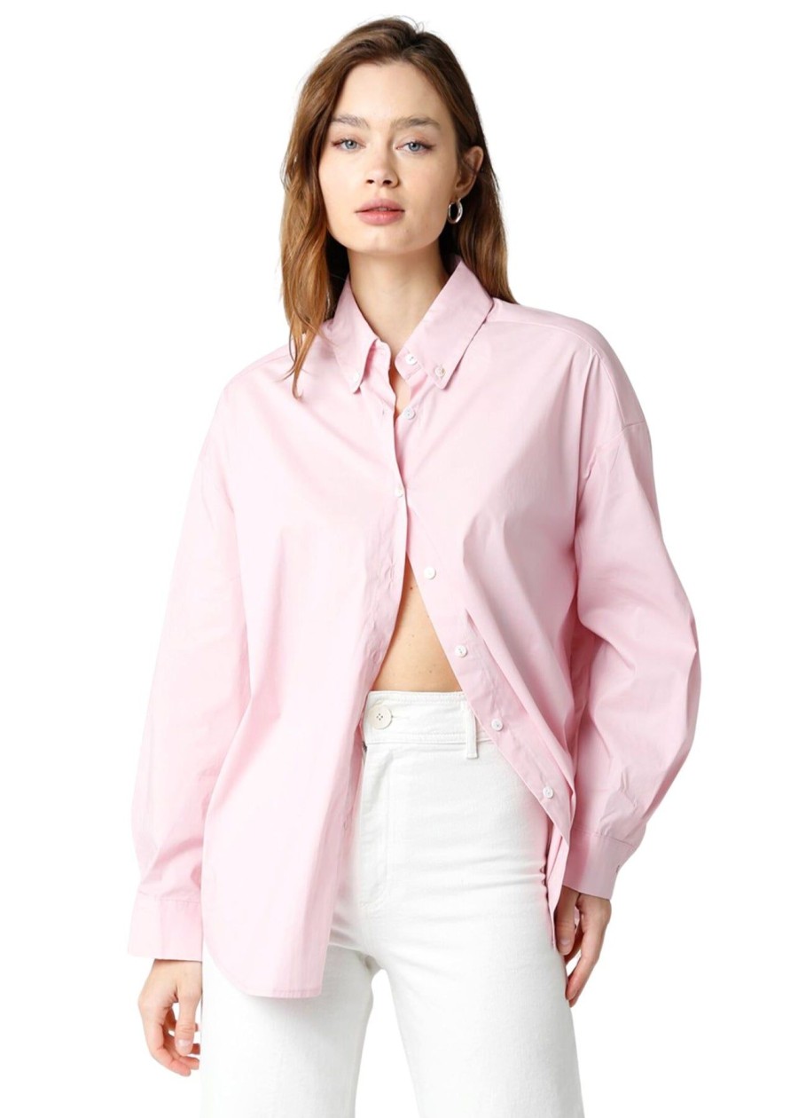 Women Kendall Lane Shirts & Blouses | Tiffany Button Down Pale Blush