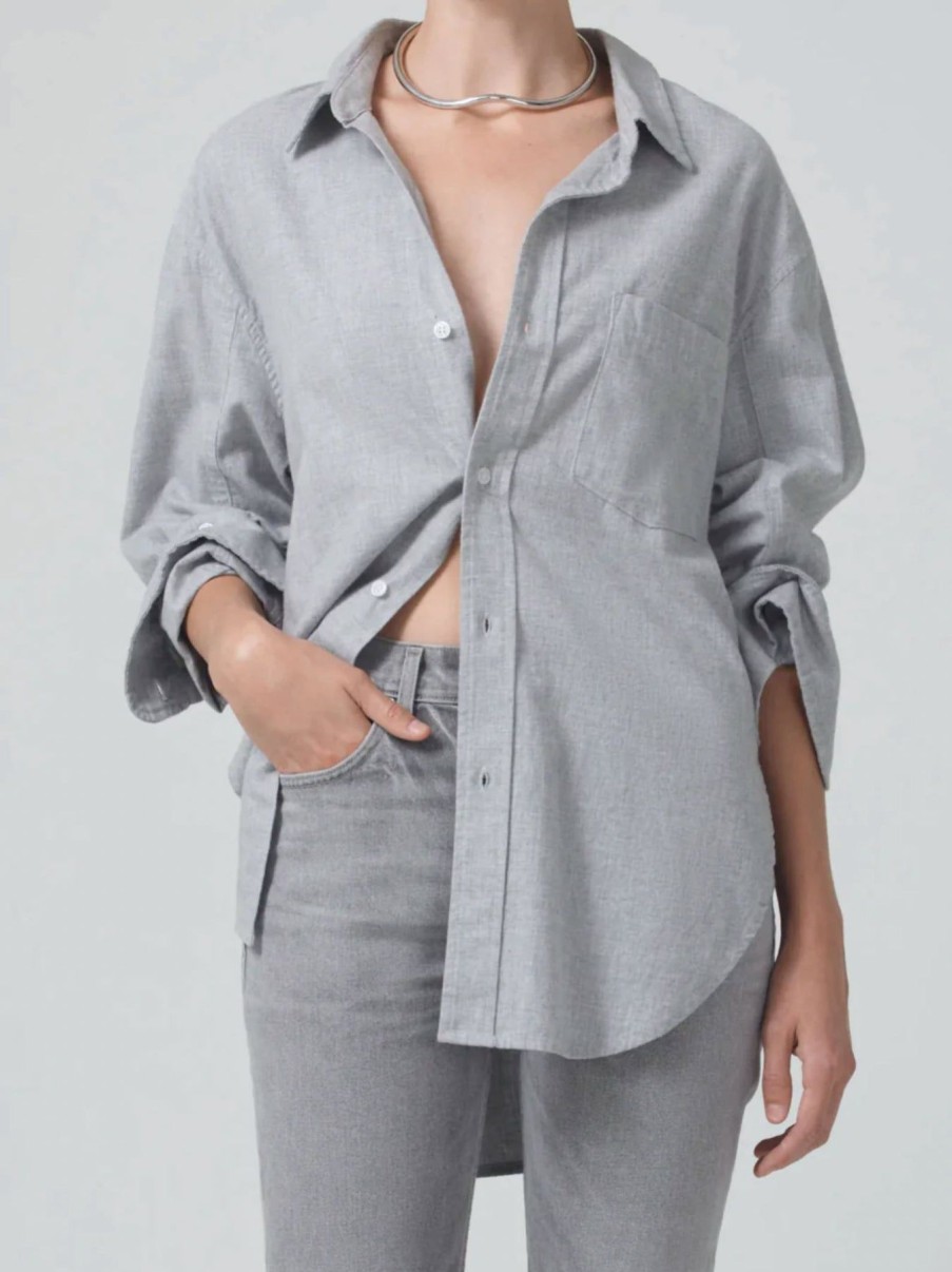 Women Citizens of Humanity Shirts & Blouses | Kayla Shirt Whisper Grey