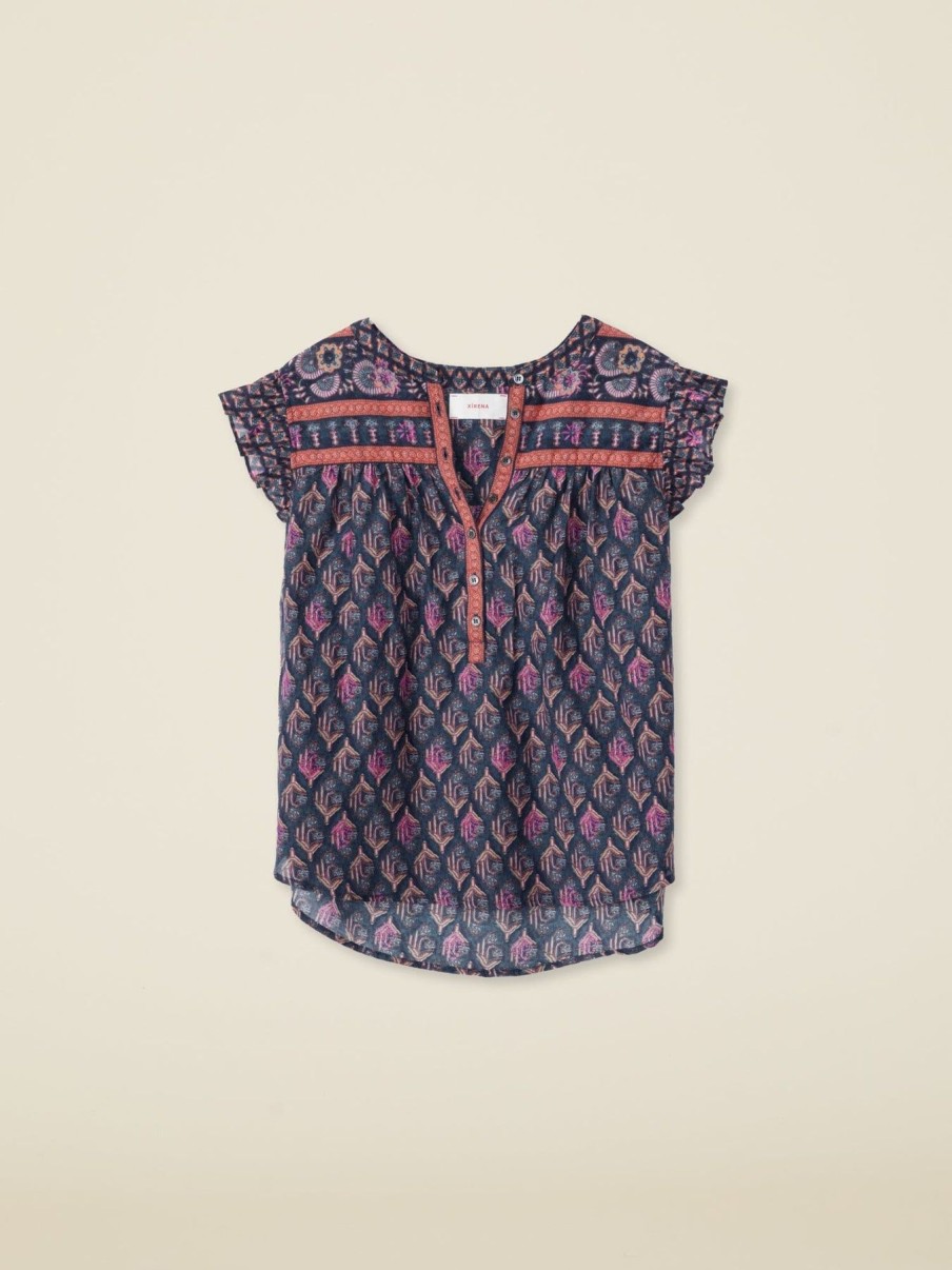 Women XÍRENA Shirts & Blouses | Bria Top Navy Posey