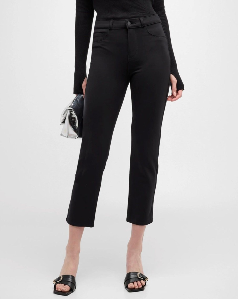 Women L'AGENCE Pants | Alexia High Rise Crop Cigarette Black