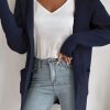 Women Kendall Lane Sweaters | Emma Knit Cardigan Navy