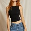 Women Perfect White Tee Tees & Tanks | Gigi High Neck Cropped Ribbed Tank True Black