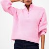 Women French Connection Sweaters | Babysoft Half Zip Jumper Rosebloom