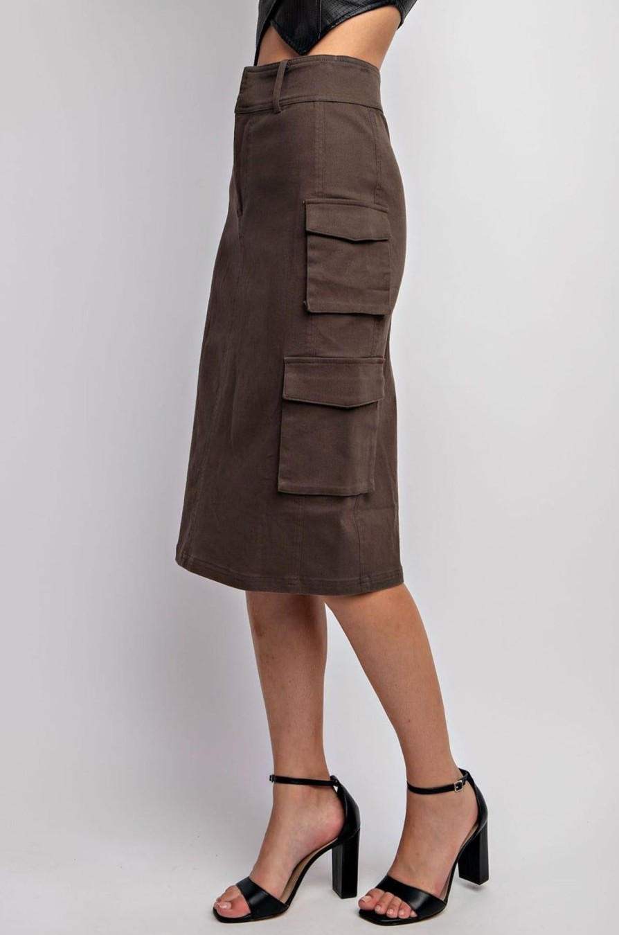 Women Kendall Lane Skirts | Mira Cargo Midi Skirt Washed Grey