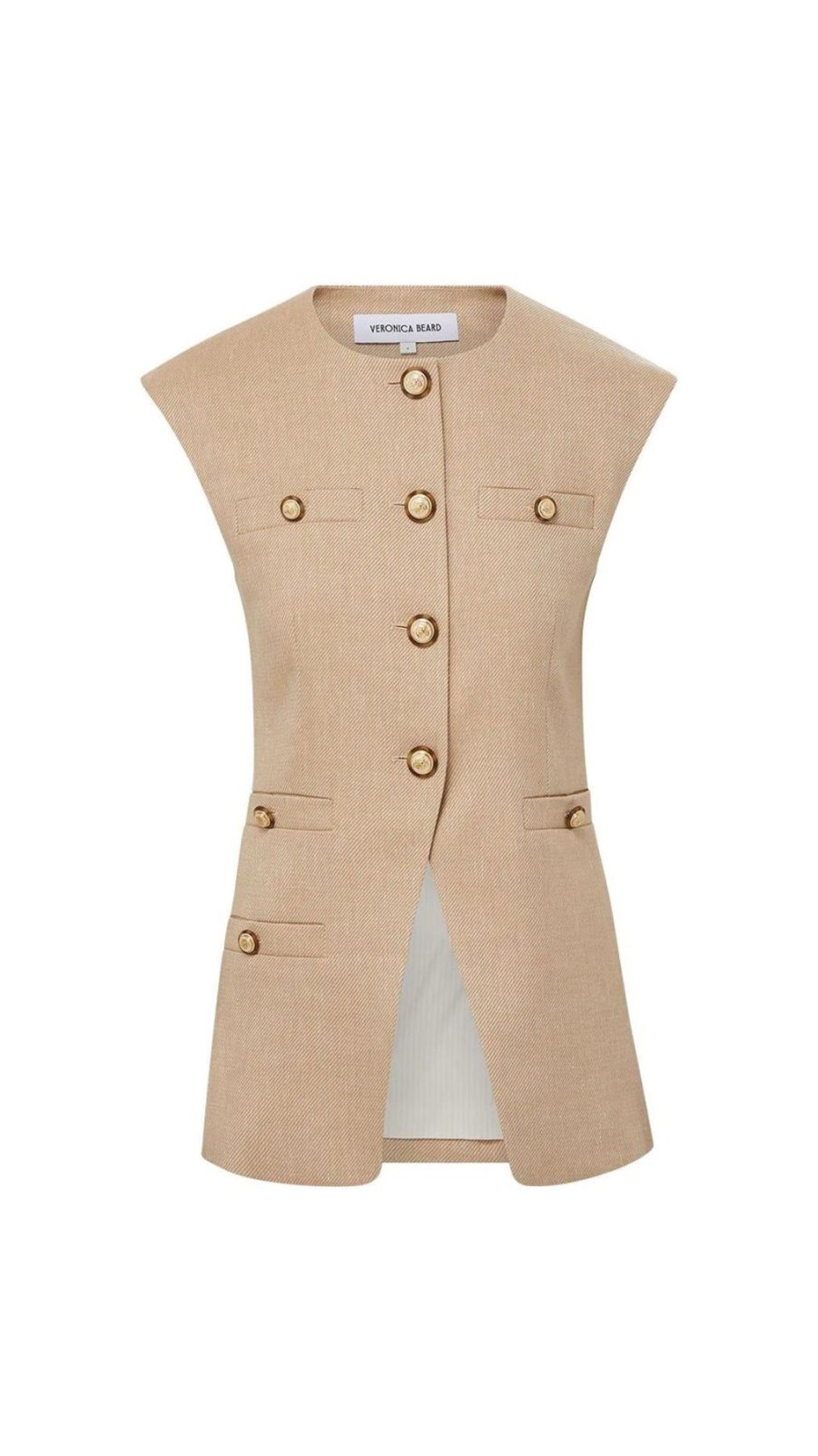 Women Veronica Beard Vests | Tamara Vest Sandalwood Melange