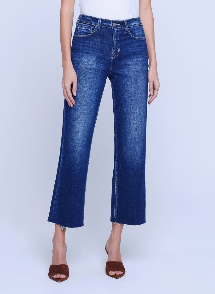 Women L'AGENCE Denim | Wanda High Rise Crop Wide Leg Jeans Carson