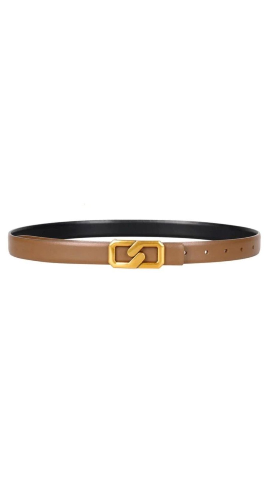 Women Uniquities Belts | Gold Link Belt In Brown