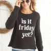 Women Wooden Ships Sweaters | Is It Friday Yet Crew Black/Pure Snow