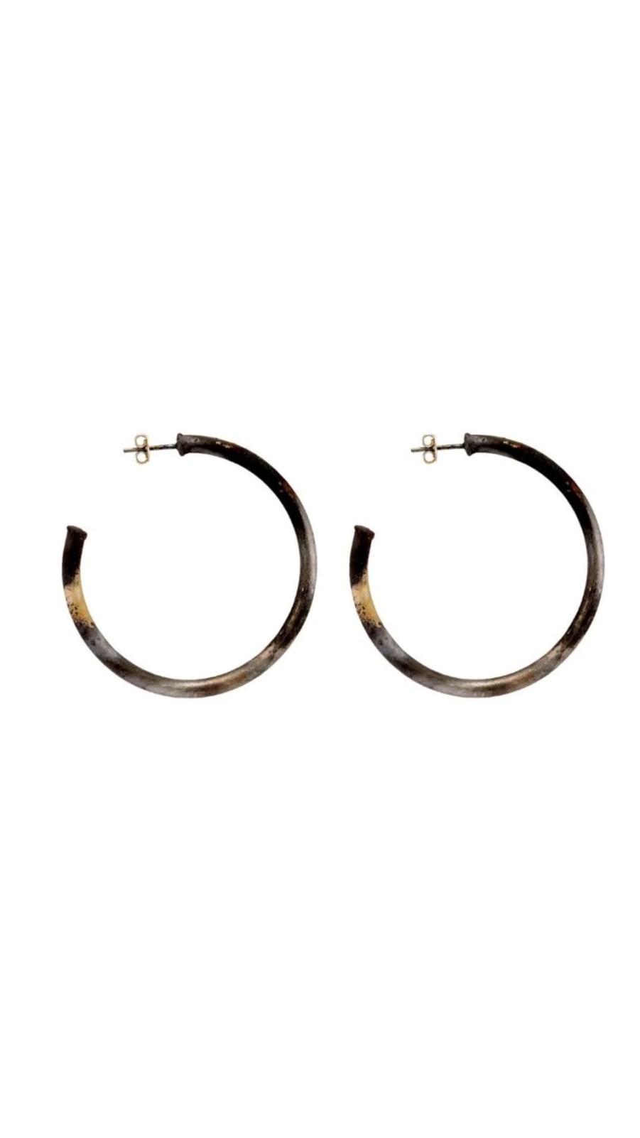 Women Sheila Fajl Earrings | Burnished Small Everybody'S Favorite Hoop Gunmetal