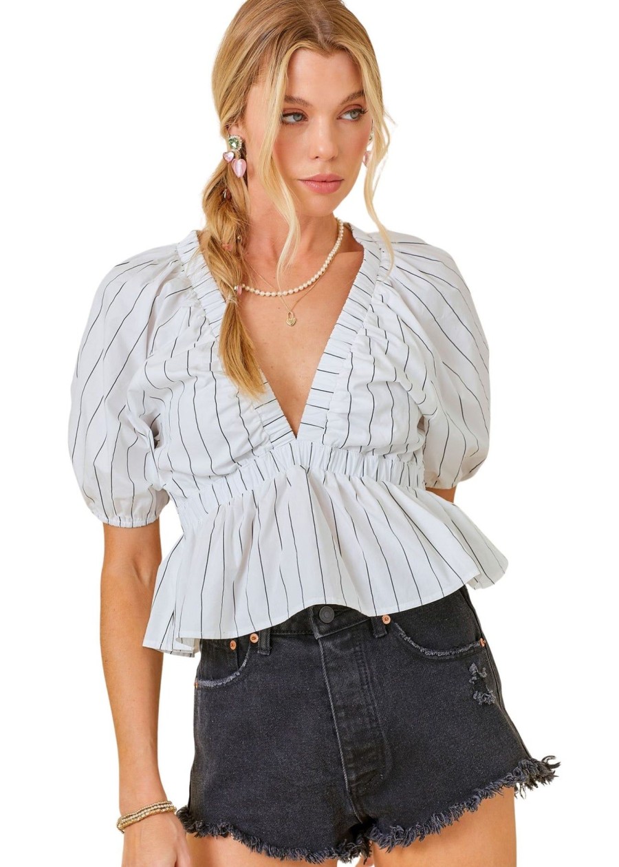 Women Kendall Lane Shirts & Blouses | Hayes Babydoll Top Off White