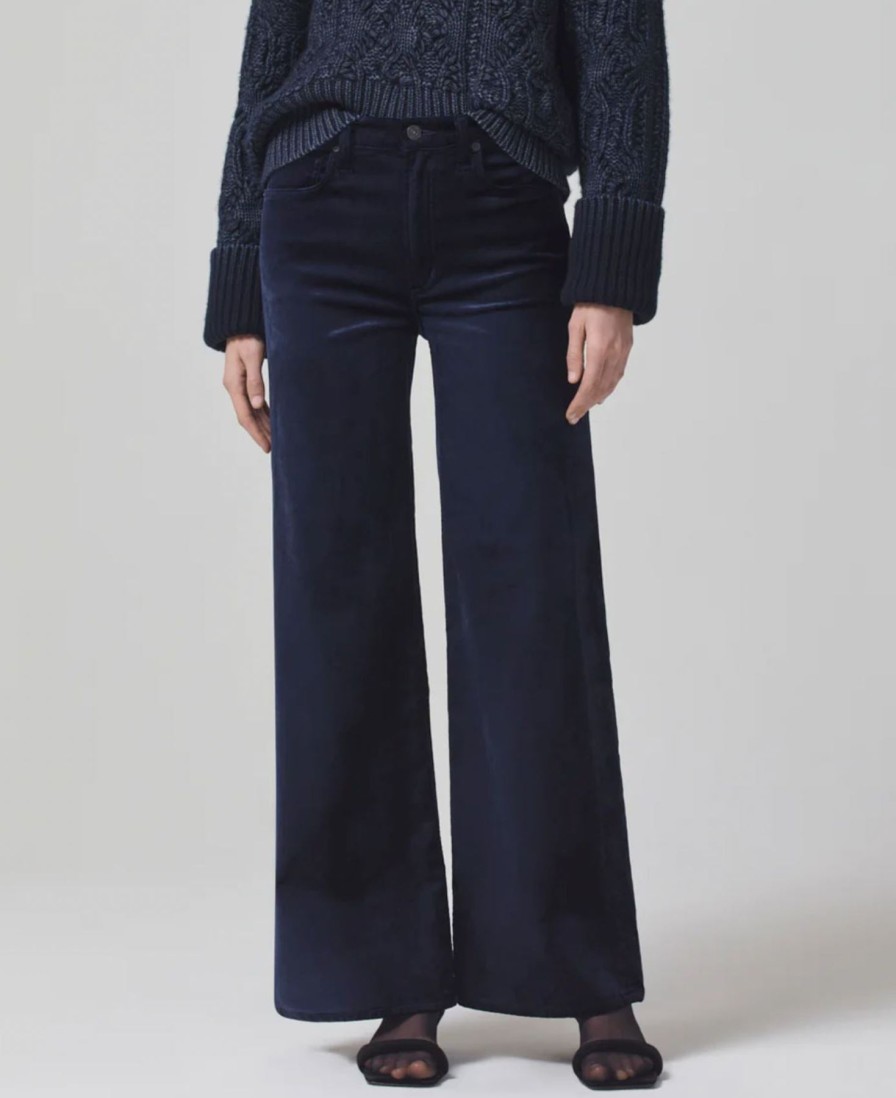 Women Citizens of Humanity Pants | Paloma Baggy Velvet Royal Navy