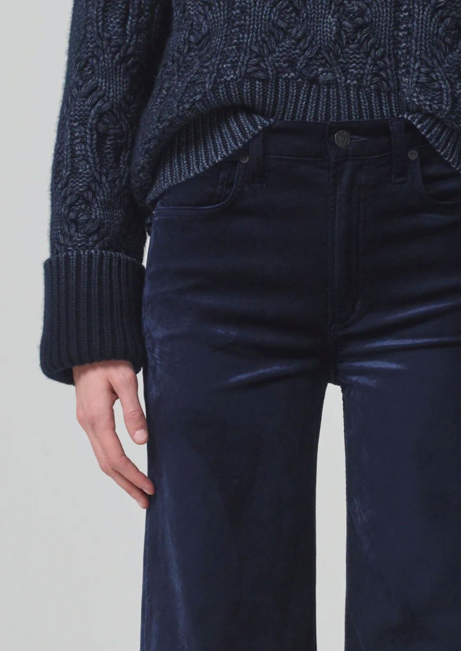 Women Citizens of Humanity Pants | Paloma Baggy Velvet Royal Navy